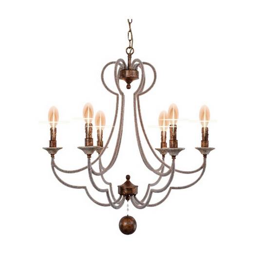 Iron with Antique Gold Foil Chandelier